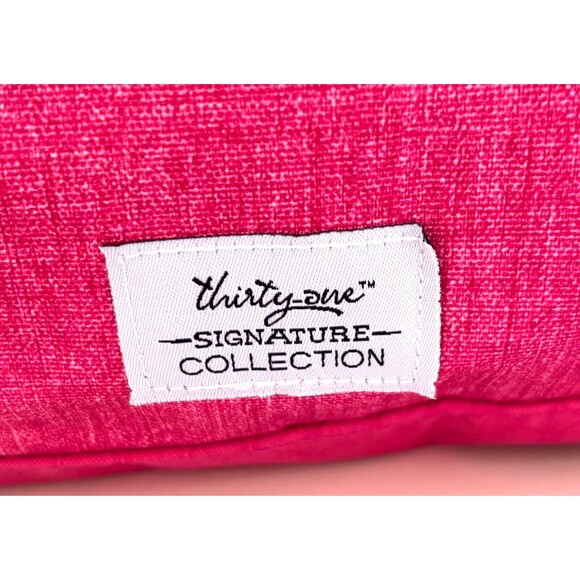 ThirtyOne Signature Duffle Lrge Gym Sports Bag w/Strap Zippered Shoe Pocket Pink - Picture 9 of 16